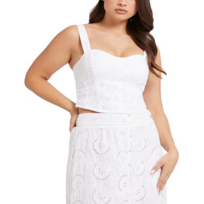 

Укороченный топ на бретелях с корсетом Guess Womens BHFO 8153, Floridada white