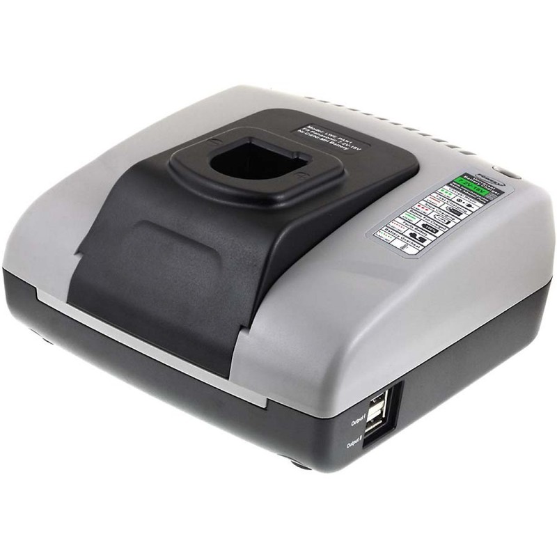 Powery Akku-LadegerÃ¤T Mit Usb FÃ¼R Werkzeug Panasonic Ey6535nqkw 7,2v-18v   Grau
