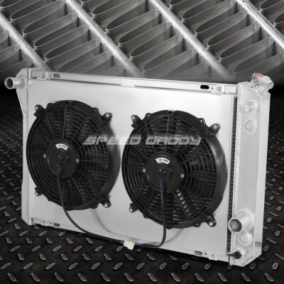 ДЛЯ 82-92 CAMARO FIREBIRD MT 3-РЯДНЫЙ АЛЮМИНИЕВЫЙ РАДИАТОР С СЕРДЕЧНИКОМ + КОМПЛЕКТ КОЖУХА ВЕНТИЛЯТОРА 12 В
