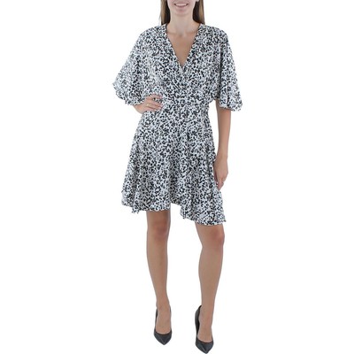 Женское белое платье с запахом и животным принтом BCBGMAXAZRIA 10 BHFO 3728