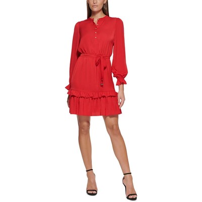 

Женское красное атласное праздничное платье длиной до колена Tommy Hilfiger  BHFO 3439, Scarlett