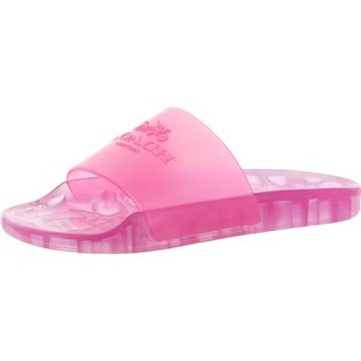 

Женские шлепанцы Coach Ulyssa Pink Logo Flats Pool Slides 9 Medium (B,M) BHFO 2734, Bold pink