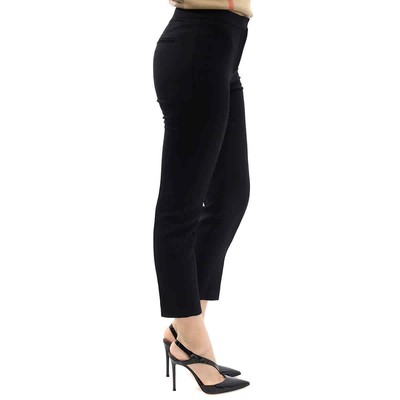 Pre-owned Alexander Mcqueen Black Wool And Silk Blend Crop Trousers