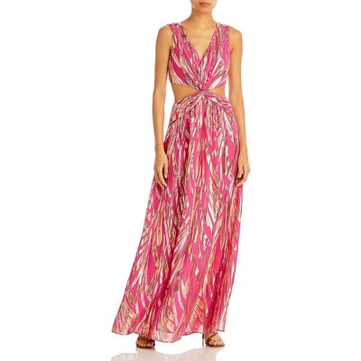 Женское вечернее платье Irene розового цвета с металлическим вырезом Ramy Brook Womens 2 BHFO 6654