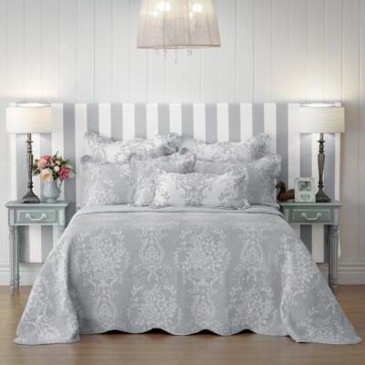 Bianca Florence Bedspread Set Grey