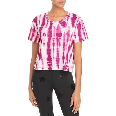 Женская розовая футболка Nanette Lepore Tie Dye с короткими рукавами, облегающий топ XL BHFO 1943