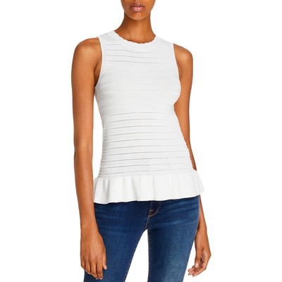 

Женский белый вязаный свитер с рюшами Aqua  BHFO 7015