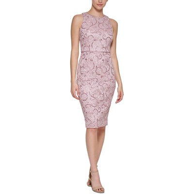 

Женское розовое кружевное облегающее платье без рукавов Vince Camuto  BHFO 8868, Blush