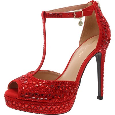 Thalia Sodi Womens Chacey Faux Suede Peep Toe T-Strap Sandals Shoes BHFO 7254