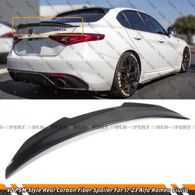V2 PSM STYLE CARBON FIBER HIGHKICK TRUNK SPOILER FOR 2017-2026 ALFA ROMEO GIULIA
