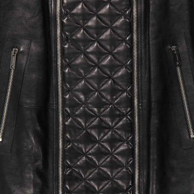 Pre-owned Burberry Lushill Diamond-quilted Zip Panel Collarless Coat In Black