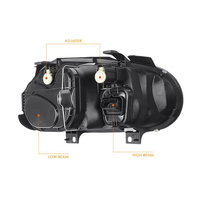 For 99-06 Volkswagen Golf/Cabrio Chrome Housing Headlight w/Projector Fog Lamp