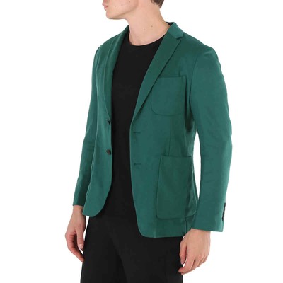 Pre-owned Burberry Soho Fit Single-breasted Blazer Jacket, Brand Size 48 (us Size 38) In Green