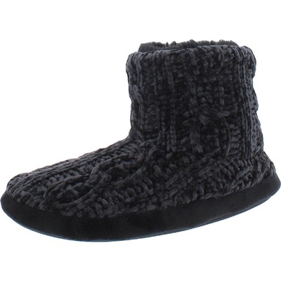 

Женские тапочки из синели Dearfoams Leah Marled 5–6, средние (B,M) BHFO 5483, Черный, Leah Marled Chenille