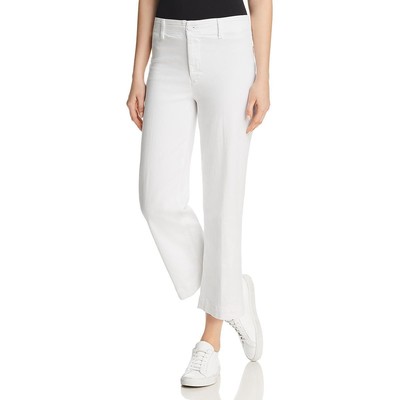 Укороченные джинсы-капри средней посадки Paige Womens Nellie White Denim 25 BHFO 0934