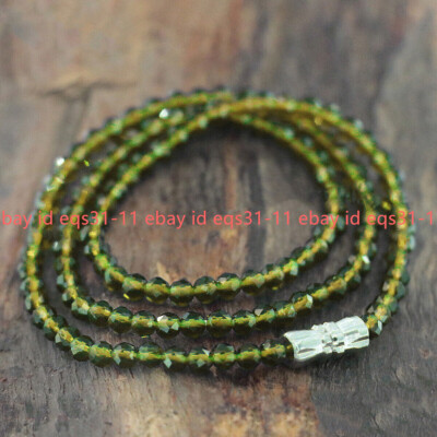 Faceted 3mm Bright Multi-Color Spinel Crystal Round Gems Beads Necklace 18''