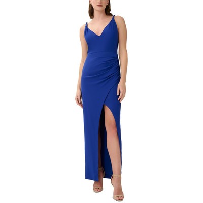 Aidan by Aidan Mattox Womens Blue Side Slit Evening Dress Gown 8 BHFO 5683