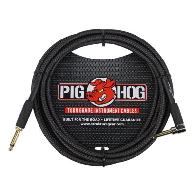 Инструментальный кабель Pig Hog Vintage 10 с разъемом 1/4-1/4 RA, черный тканый