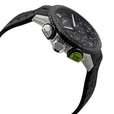 Pre-owned Edox Chronorally Chronograph Quartz Black Dial Men's Watch 10305 3nv Nv