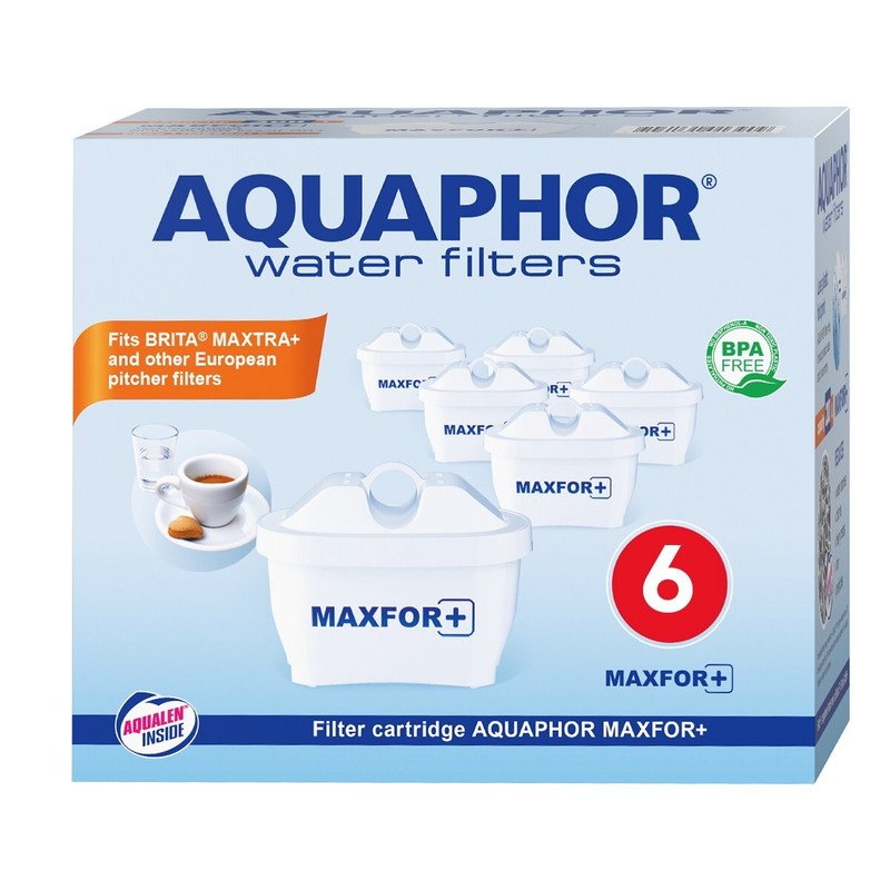 6x Original Aquaphor Wasserfilter- Filterkartuschen Maxfor+, Aqualen, 200l.