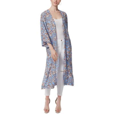 

Jessica Simpson Womens Printed Open-Front Duster Sweater Jacket BHFO 9956, Amazon floral- bel air blue