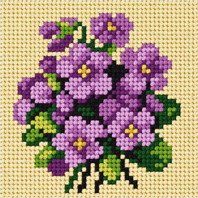 Orchidea Needlepoint Kit: My First Embroidery: Mini: Violets