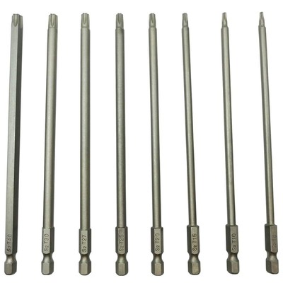 Long Torx Screwdriver Bit Sets 6 Inch Length T8 T10 T15 T20 T25 T27 T30 T40 S...
