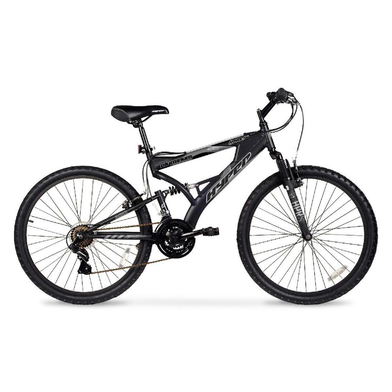 Hyper 26" Havoc Mens Mountain Bike Front Rear Suspension Bla