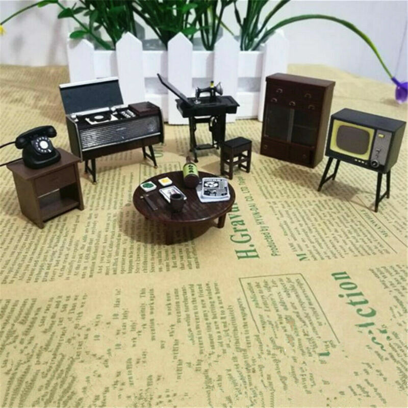 Mini 6Pc/Set Janpanese Doll House Miniature Vintage Furniture Toy Accessories
