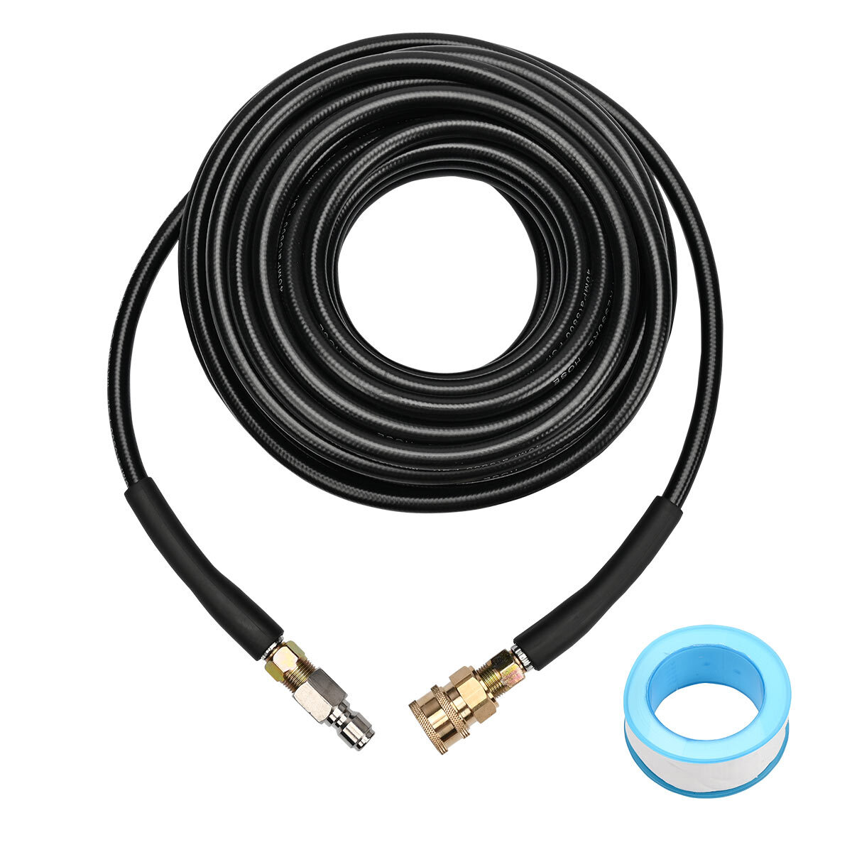 50FT/15M 5800PSI Replacement High Pressure Power Washer Hose 3/8" Quick Connect