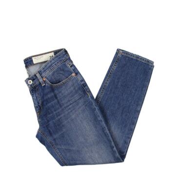 Rag & Bone Womens Dre Blue Low-Rise Slim Leg Denim Boyfriend Jeans 31 BHFO 0719