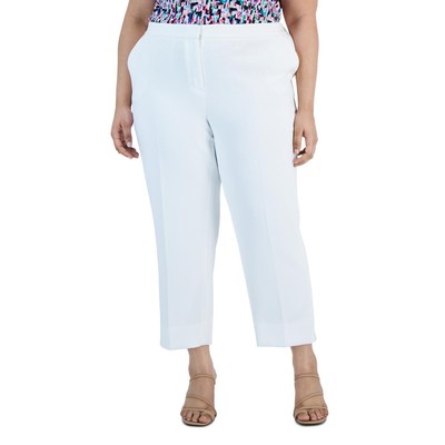 CeCe Womens White Textured Pique Trouser Pants Plus 18W BHFO 7032
