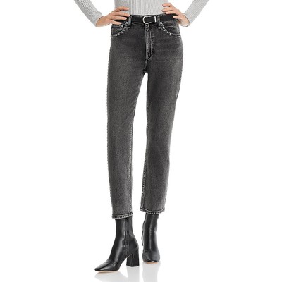 Rag & Bone Womens Wren Black Rivets Crop Casual Skinny Jeans 28 BHFO 9291