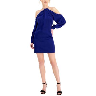 

Aidan by Aidan Mattox Женское атласное платье для коктейля и вечеринки с лямкой на шее BHFO 9178, Royal sapphire