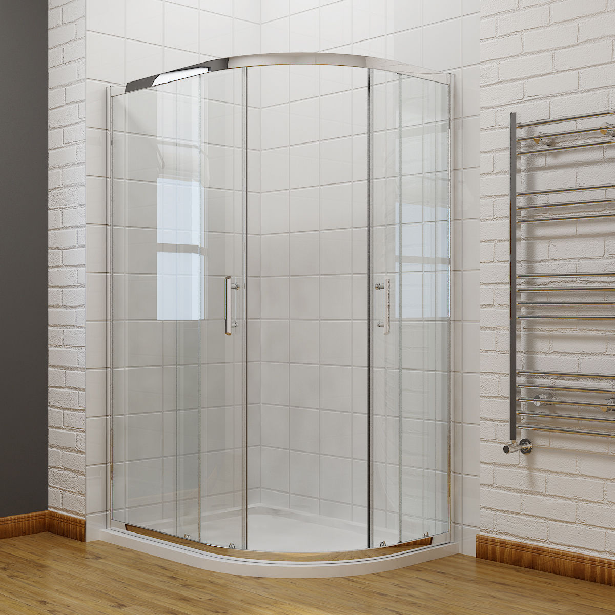 Offset Walk In Quadrant Shower Enclosure Corner Cubicle 6mm Glass Door