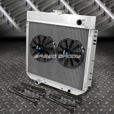 3-ROW ALUMINUM RADIATOR+2X 9 FAN BLACK FOR 69-70 MUSTANG/FORD/MERCURY PONY CAR