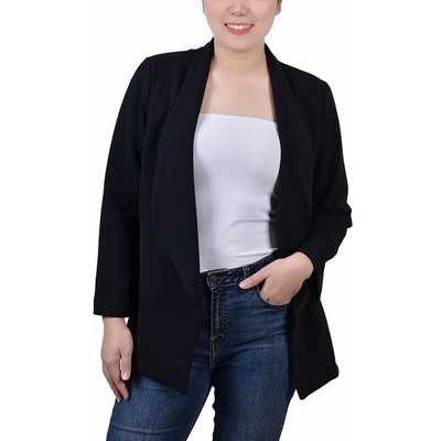 NY Collection Womens Drapey Business Open-Front Blazer Jacket Petites BHFO 6984