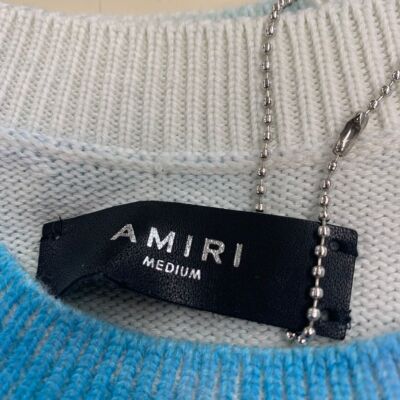Pre-owned Amiri Printed Runway Logo Crewneck Sweatshirt Men's Size M Multi In Multicolor