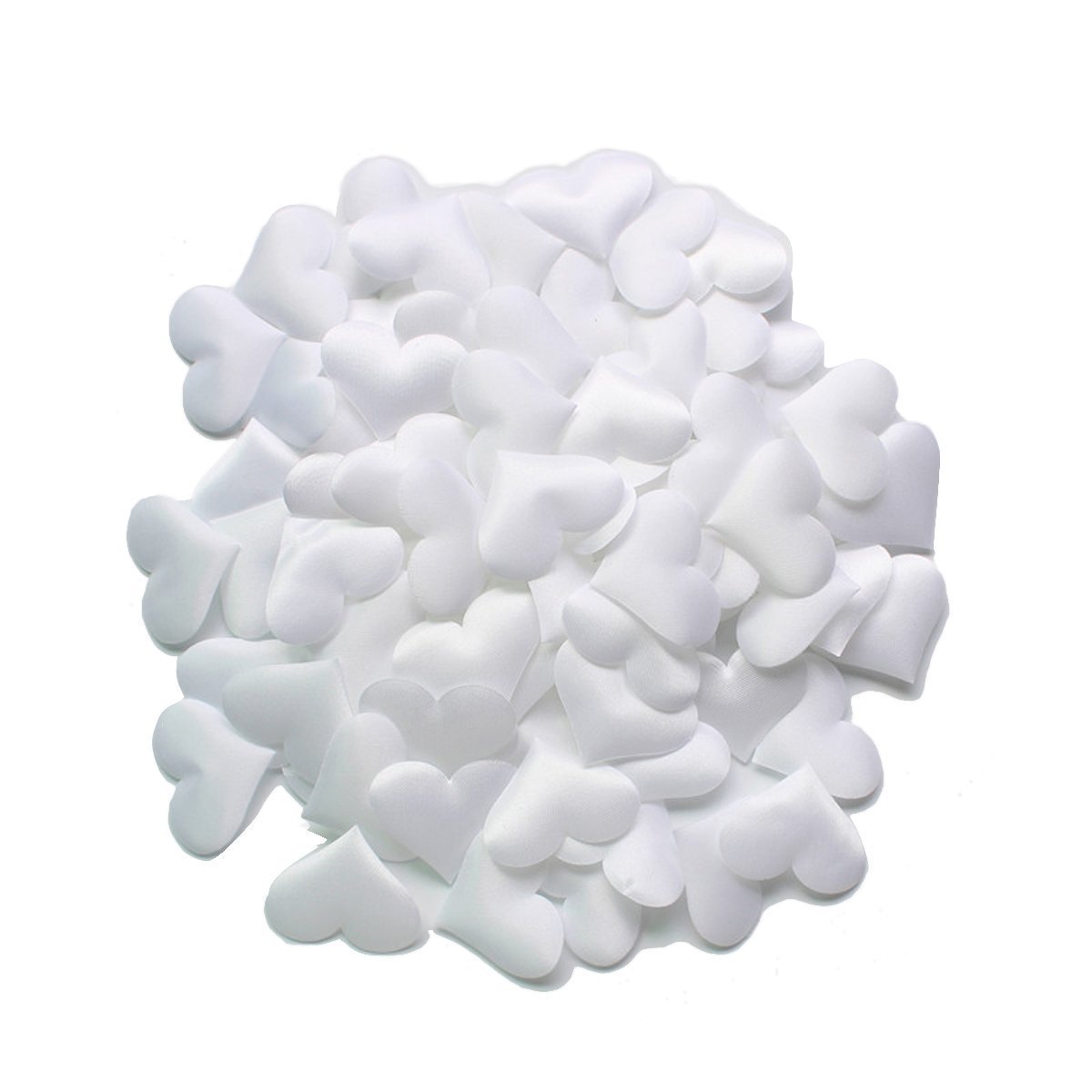 Set 100 Pezzi Cuori Cuoricini In Stoffa Decorativi Decorazione Bianchi 1cm dfh