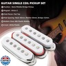 Domofa Alnico 5 Strat Pickup Single Coil Pickups Set SSS for Stratocaster Electric Guitar Replacement Part (White)