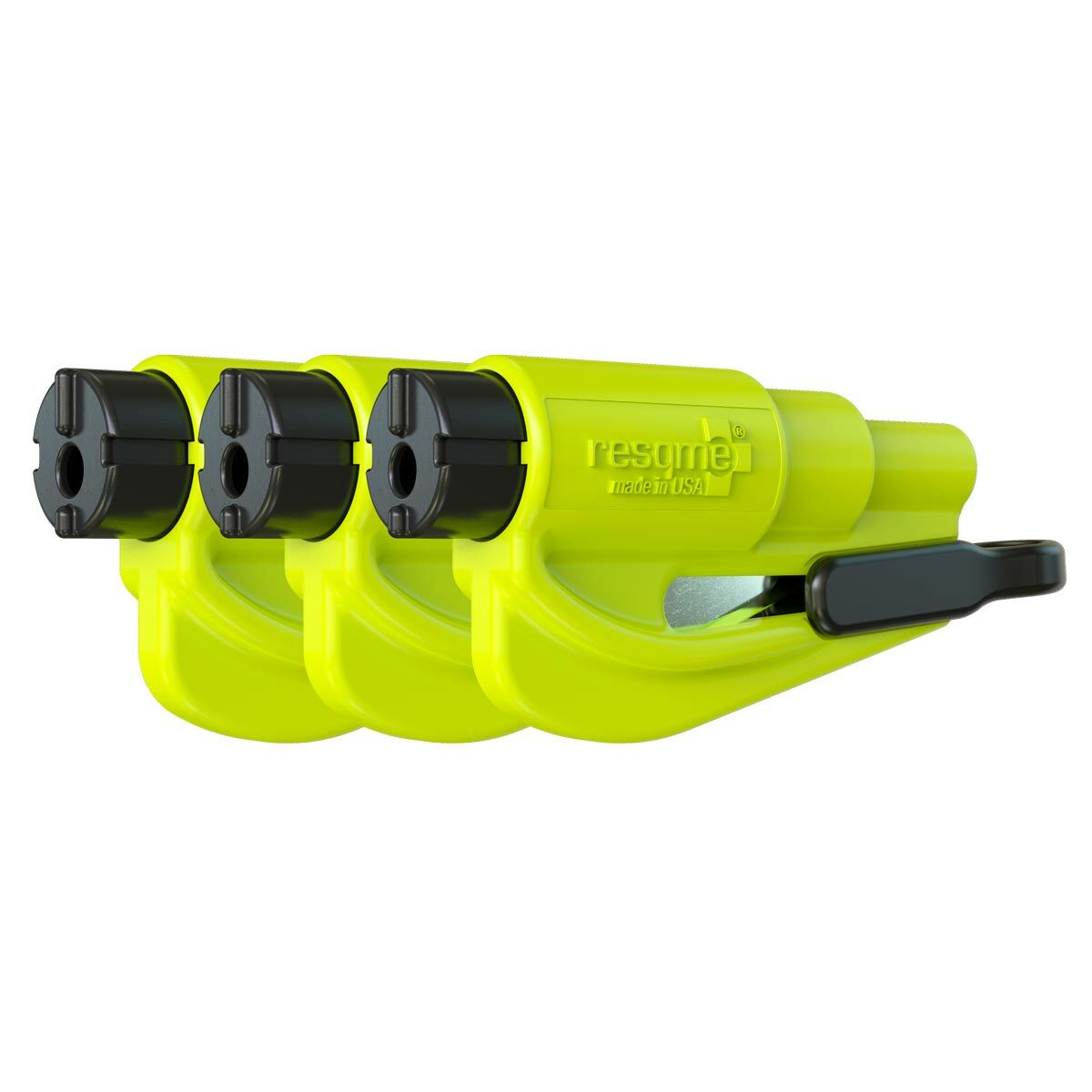 Resqme® Car Escape Tool Yellow, 3 Pack, Seatbelt Cutter / Window Breaker