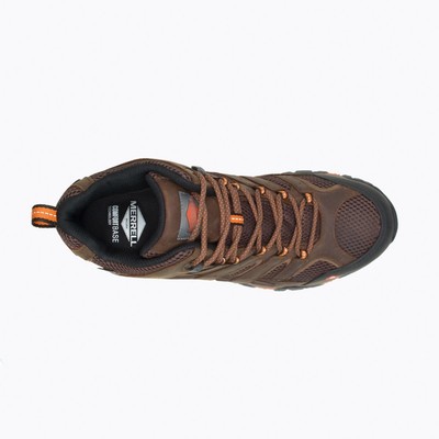 Pre-owned Merrell Work Men's Moab Vertex Mid Wp Comp Toe Work Boot Clay - J11617 In Orange