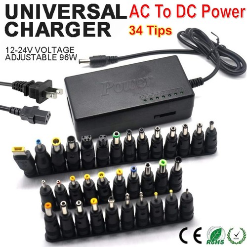 96W Universal Power Supply Charger for Laptop & Notebook 34 Tips AC To DC Power