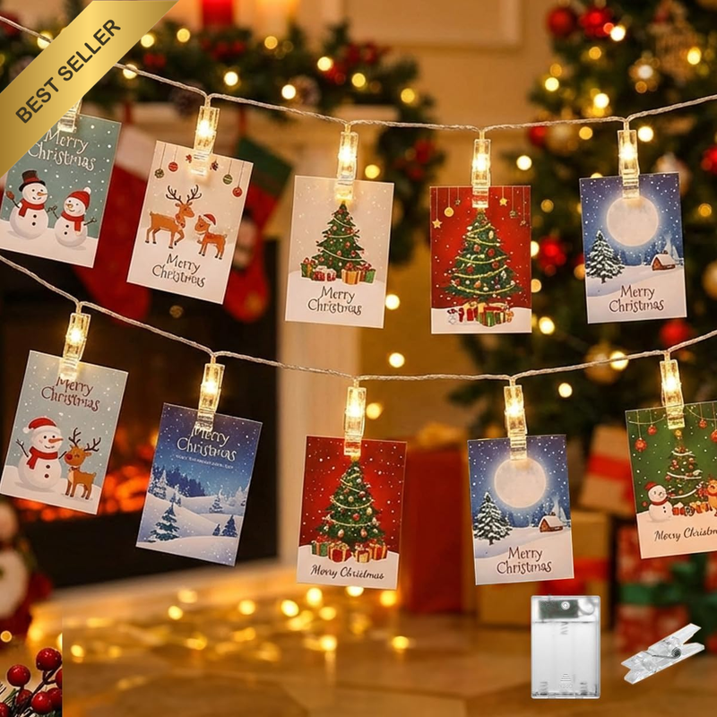 Battery Fairy Lights 3M 20 LED Warm Photo Clip String Lights IP44 Waterproof wit