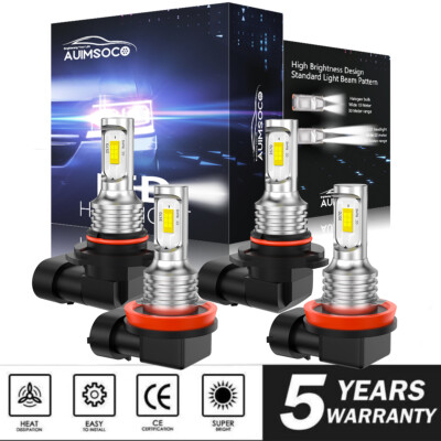 Combo Led Headlight Bulb 4X For Nissan Rogue Krom Sport Utility 4-Door 2.5L 2010