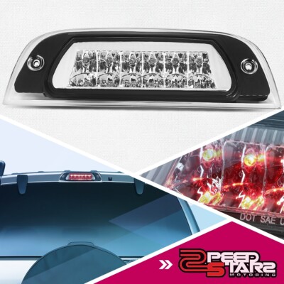 FOR 02-07 JEEP LIBERTY KJ CHROME HOUSING REAR 3RD/THIRD BRAKE/STOP RED LED LIGHT