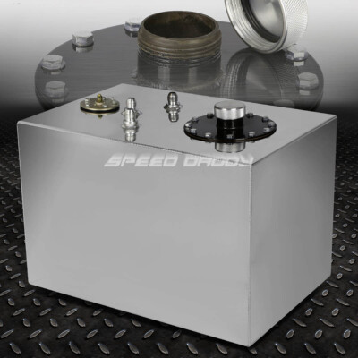 12 GALLON/45L TOP-FEED ALUMINUM RACING/DRIFT FUEL CELL GAS TANK+CAP+LEVEL SENDER