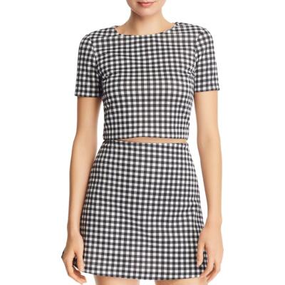 

Женская укороченная рубашка в клетку с короткими рукавами Aqua BHFO 1532, Black/white