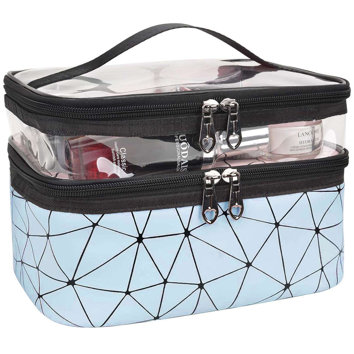 Jewellery Case Storage Bag Women Beauty Makeup Nail Polish 2 Layer Cosmetic Bags