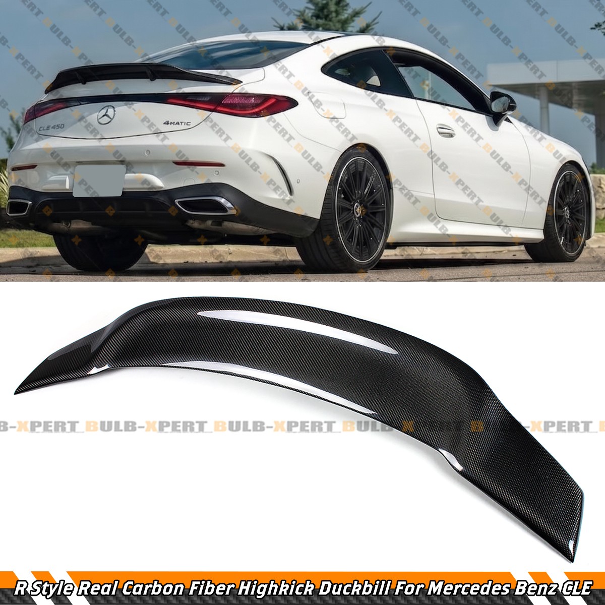 For 2024-2026 Mercedes Benz C236 CLE Coupe R Style Highkick Carbon Fiber Spoiler